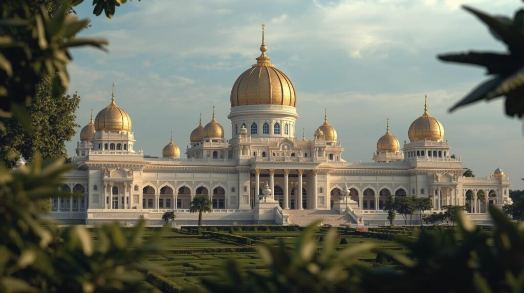 قصر إستانا نور الإيمان في بروناي، أكبر قصر سكني في العالم بقباب ذهبية وتصميم معماري إسلامي فاخر